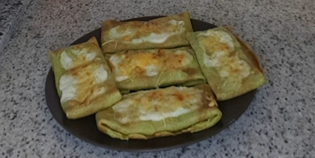 Crêpes Salées Au Poulet Gratinées